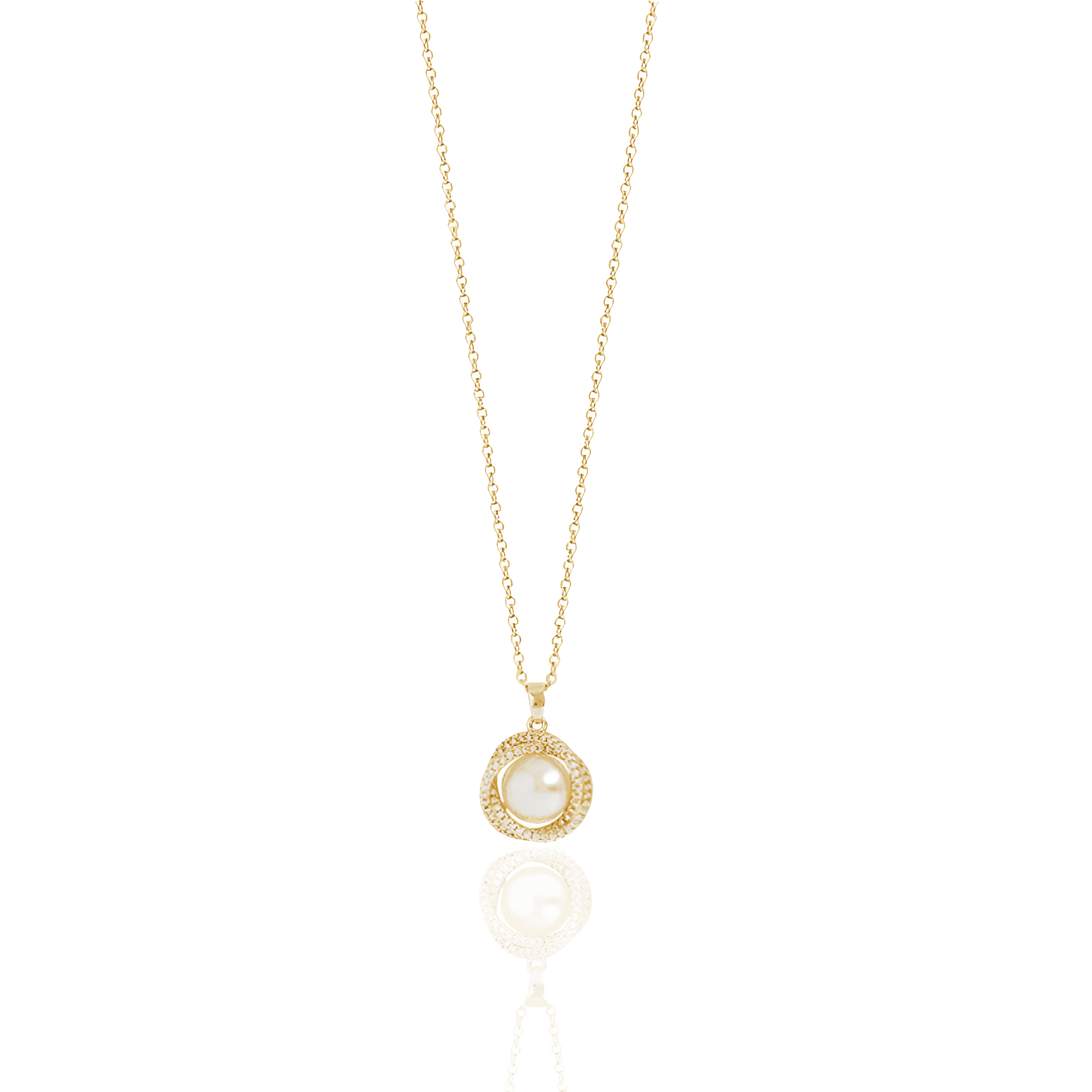 Colar Dourado Luxuoso com Pérola e Corrente em Aço Inoxidável com Zircônia - Ravelle Luxe