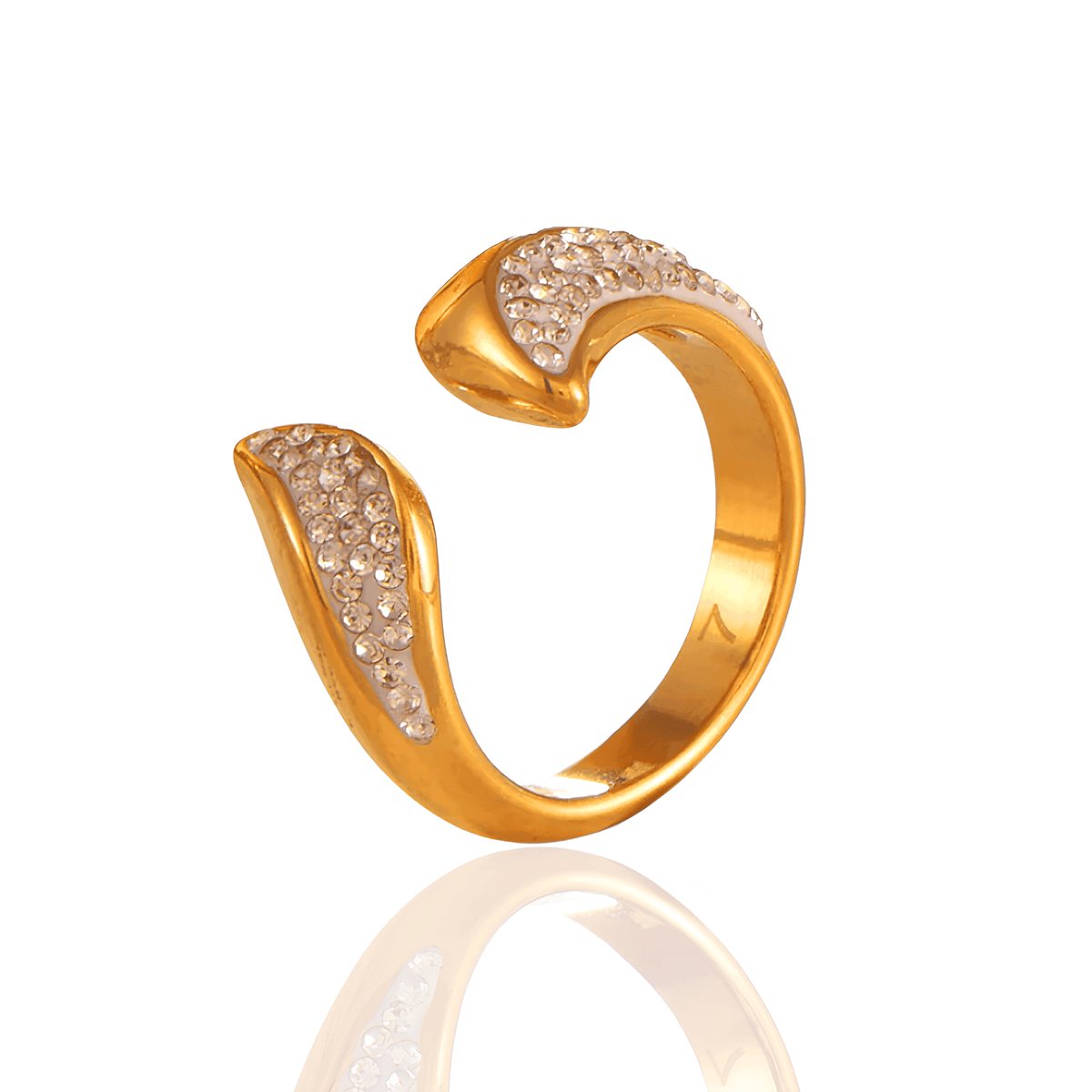 Anel Dourado Rabo de Sereia Banhado em Ouro 18k - Ravelle Luxe