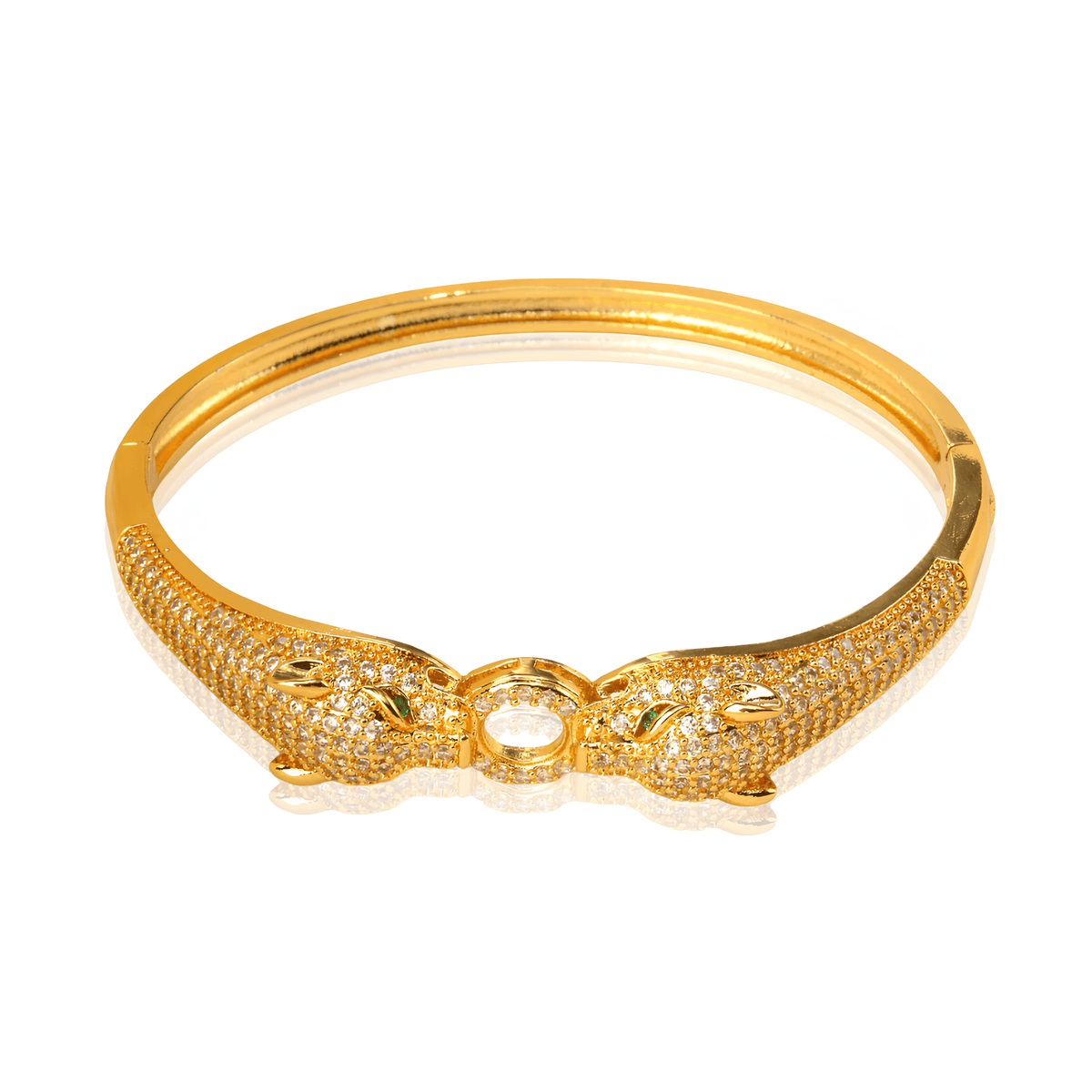 Bracelete Dourado Leopardo com Zircônia Banhado em Ouro 18K - Ravelle Luxe