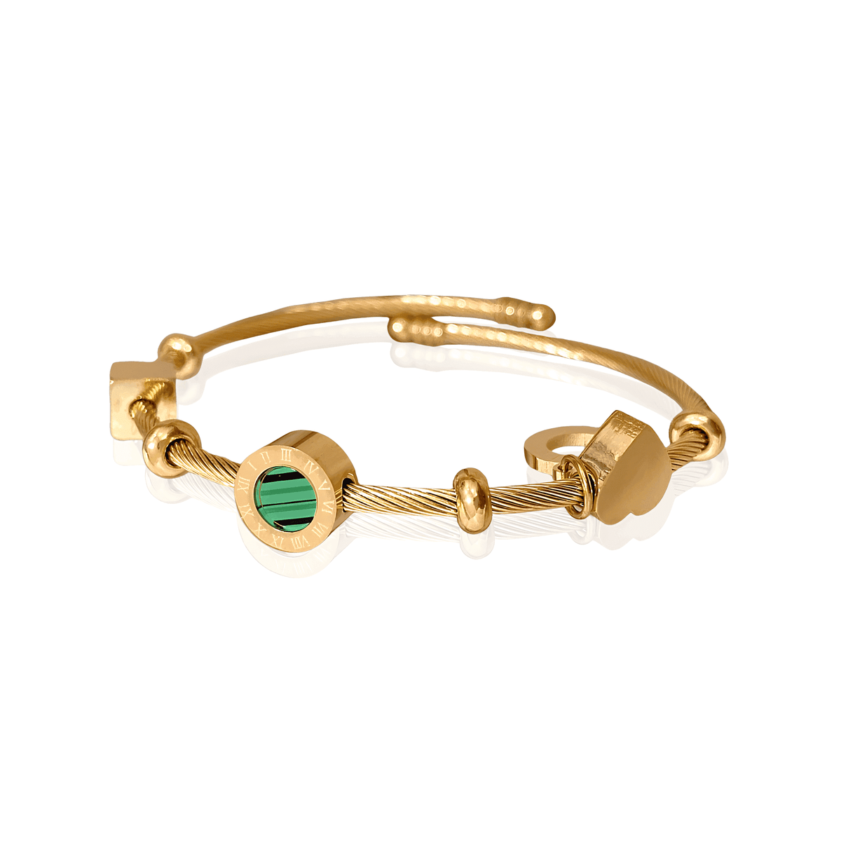 Bracelete Dourado Romano com Formas Banhado em Ouro - Ravelle Luxe