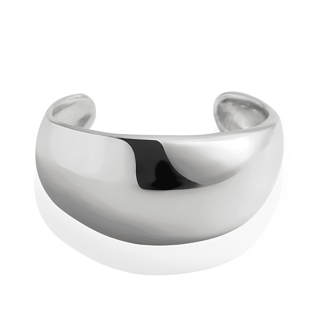 Bracelete Prata Geométrica Aberto em aço inoxidável - Ravelle Luxe
