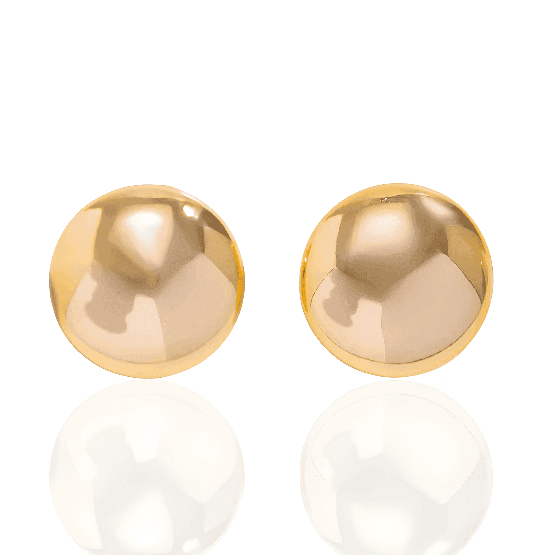 Brinco Dourado Cicular Oval Banhado em Ouro 18k - Ravelle Luxe