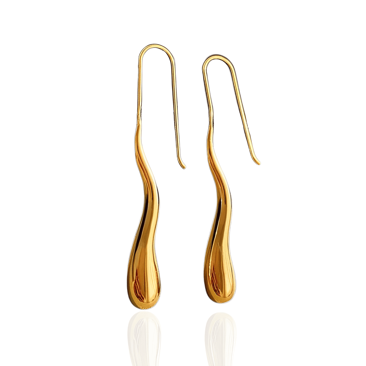 Brinco Dourado Gota D'água em Pinça em Aço Inoxidável - Ravelle Luxe