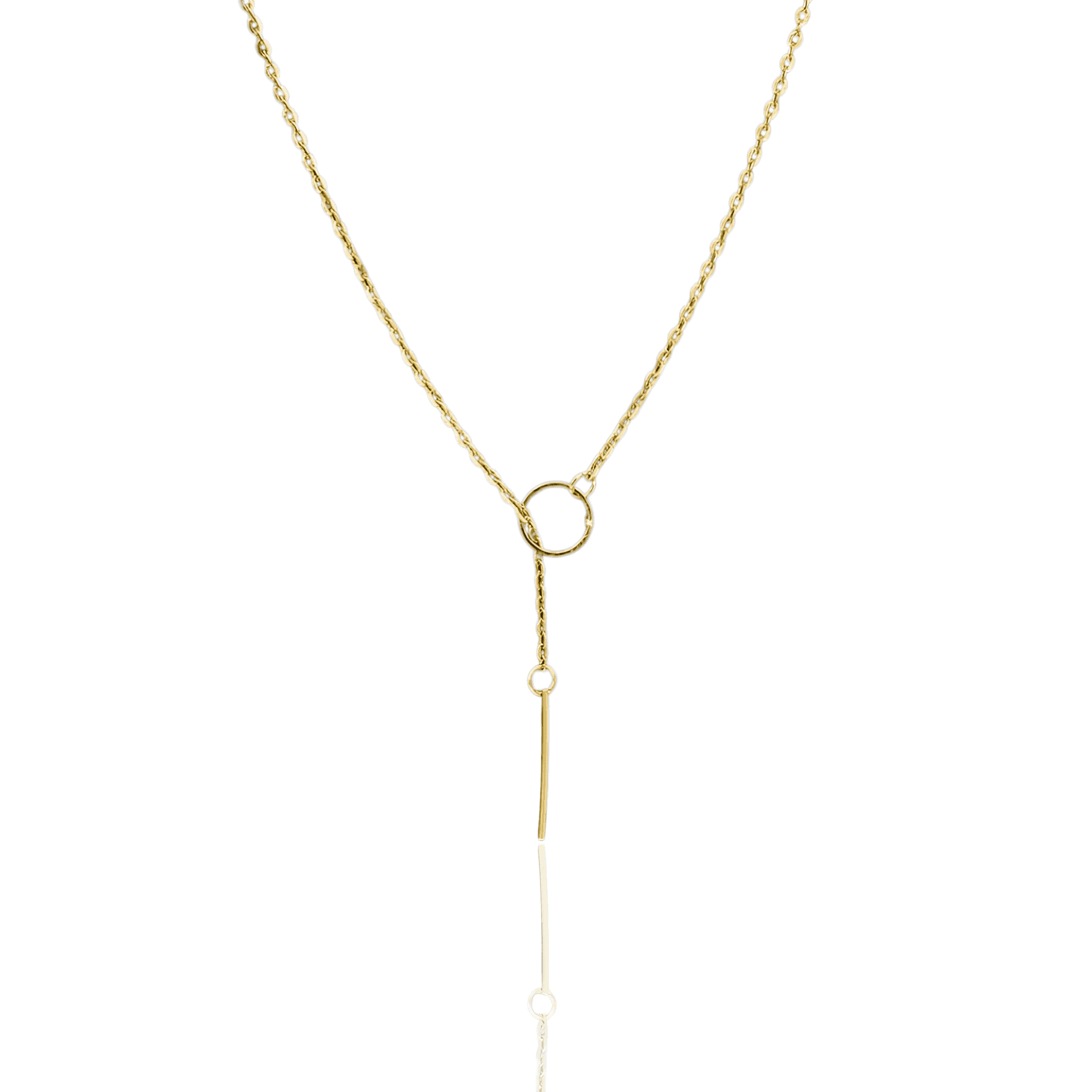 Colar Dourado Moderno com Pingente em Barra Atravessado - Ravelle Luxe