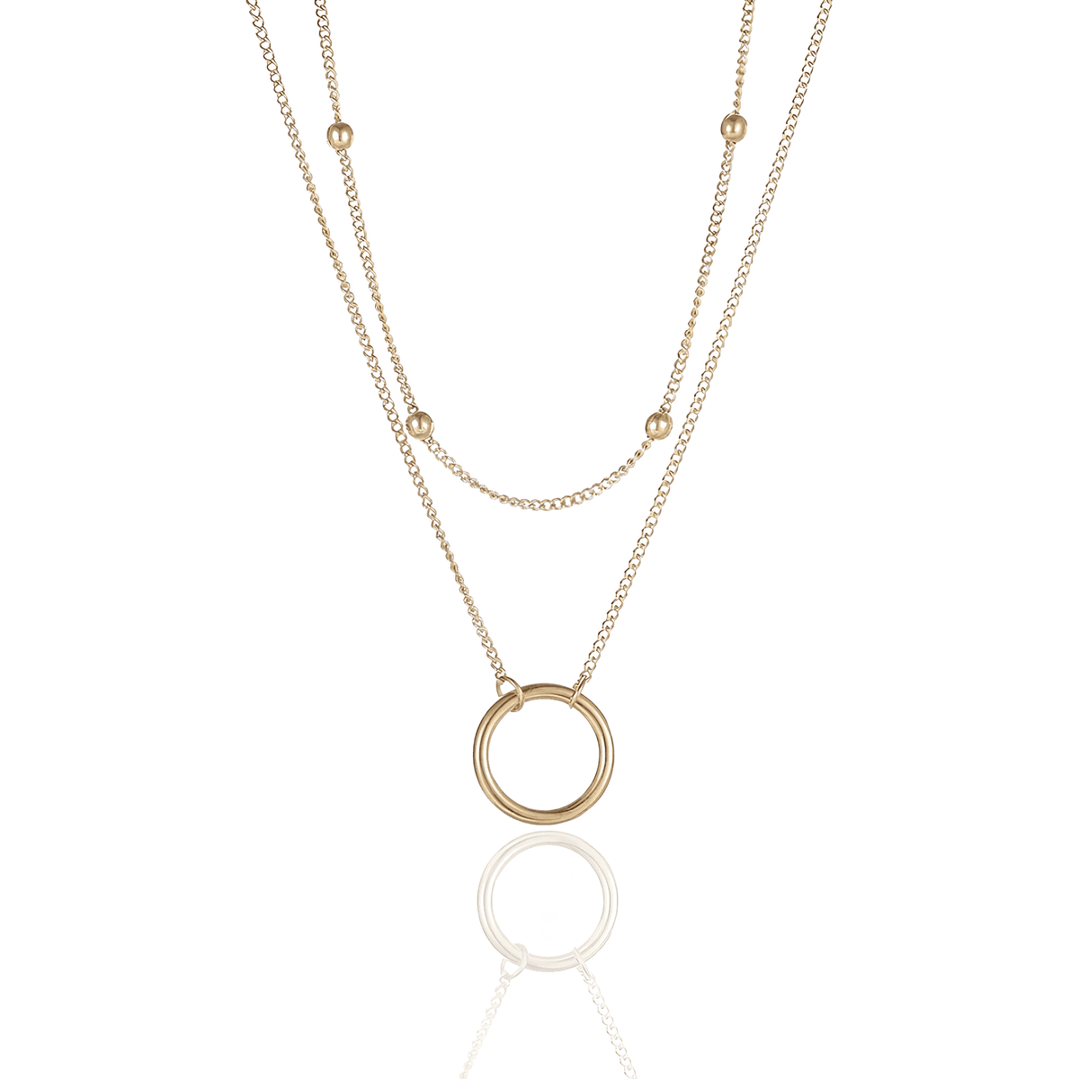 Colar Dourado com Pingente de Anel em Aço Inoxidável - Ravelle Luxe