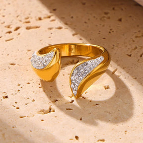 Anel Dourado Rabo de Sereia Banhado em Ouro 18k - Ravelle Luxe