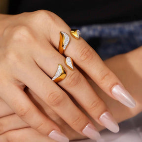 Anel Dourado Rabo de Sereia Banhado em Ouro 18k - Ravelle Luxe