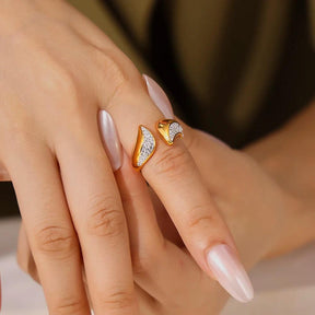Anel Dourado Rabo de Sereia Banhado em Ouro 18k - Ravelle Luxe
