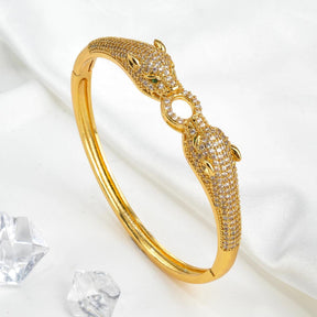 Bracelete Dourado Leopardo com Zircônia Banhado em Ouro 18K - Ravelle Luxe
