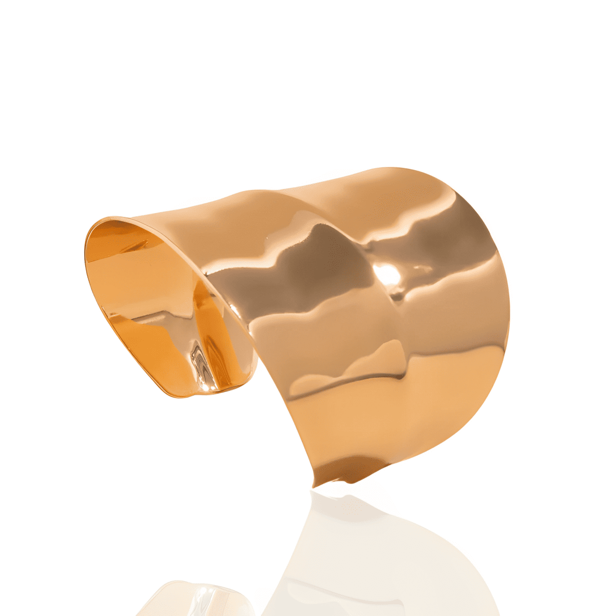 Bracelete Dourado Punk Aberto em Aço Inoxidável - Ravelle Luxe