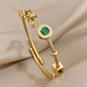 Bracelete Dourado Romano com Formas  Banhado em Ouro - Ravelle Luxe