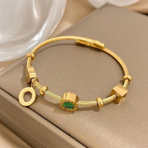 Bracelete Dourado Romano com Formas  Banhado em Ouro - Ravelle Luxe