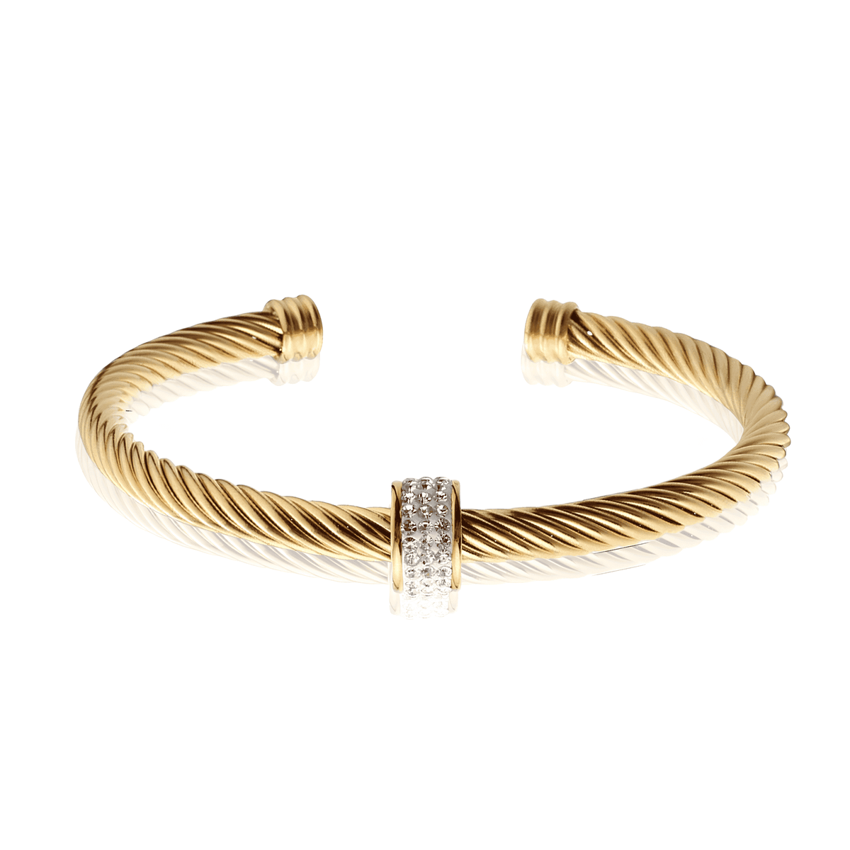 Bracelete Dourado de Cabo com Anel em Aço Inoxidável - Ravelle Luxe