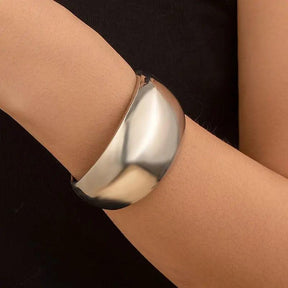 Bracelete Prata Geométrica Aberto em aço inoxidável - Ravelle Luxe