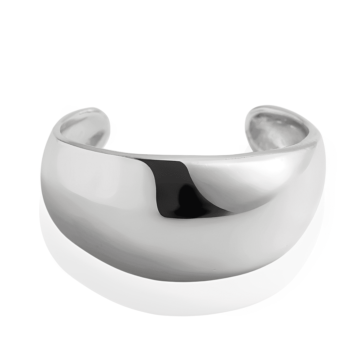 Bracelete Prata Geométrica Aberto em aço inoxidável - Ravelle Luxe