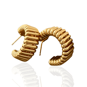 Brinco Dourado Argola U Hoop em Prata Esterlina 925 Banhado em Ouro - Ravelle Luxe
