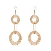 Brinco Dourado Boêmio Pendão Circulares Banhado em Ouro 18k - Ravelle Luxe