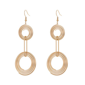 Brinco Dourado Boêmio Pendão Circulares Banhado em Ouro 18k - Ravelle Luxe