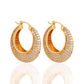 Brinco Dourado Huggie Hoop Redondo Banhado em Ouro 18k - Ravelle Luxe