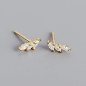 Brinco Dourado Pave zircônia Cristal em Prata Esterlina 925 - Ravelle Luxe