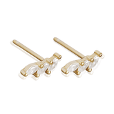 Brinco Dourado Pave zircônia Cristal em Prata Esterlina 925 - Ravelle Luxe