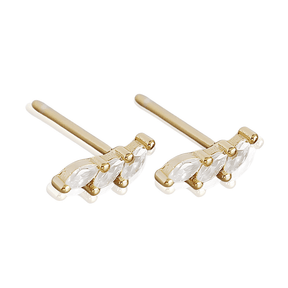 Brinco Dourado Pave zircônia Cristal em Prata Esterlina 925 - Ravelle Luxe