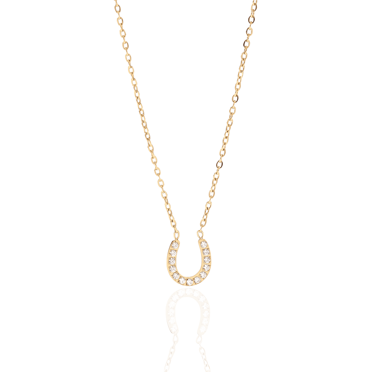 Colar Dourado Ferradura em Forma de U em Aço Inoxidável - Ravelle Luxe