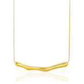 Colar Dourado Geométrico Ondas Suaves em Aço Inoxidável - Ravelle Luxe