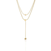 Colar Dourado Geométrico de Camadas com Tassel em Aço Inoxidável - Ravelle Luxe