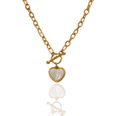 Colar Dourado Love Series com Pingente de Coração Banhado em Ouro 18K - Ravelle Luxe