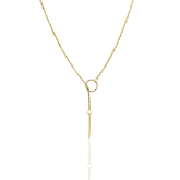 Colar Dourado Moderno com Pingente em Barra Atravessado - Ravelle Luxe