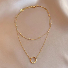 Colar Dourado com Pingente de Anel em Aço Inoxidável - Ravelle Luxe