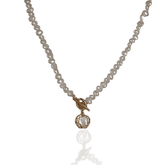 Colar Dourado com Pingente de Pérola Barroca Natural Banhado em Ouro 14K - Ravelle Luxe