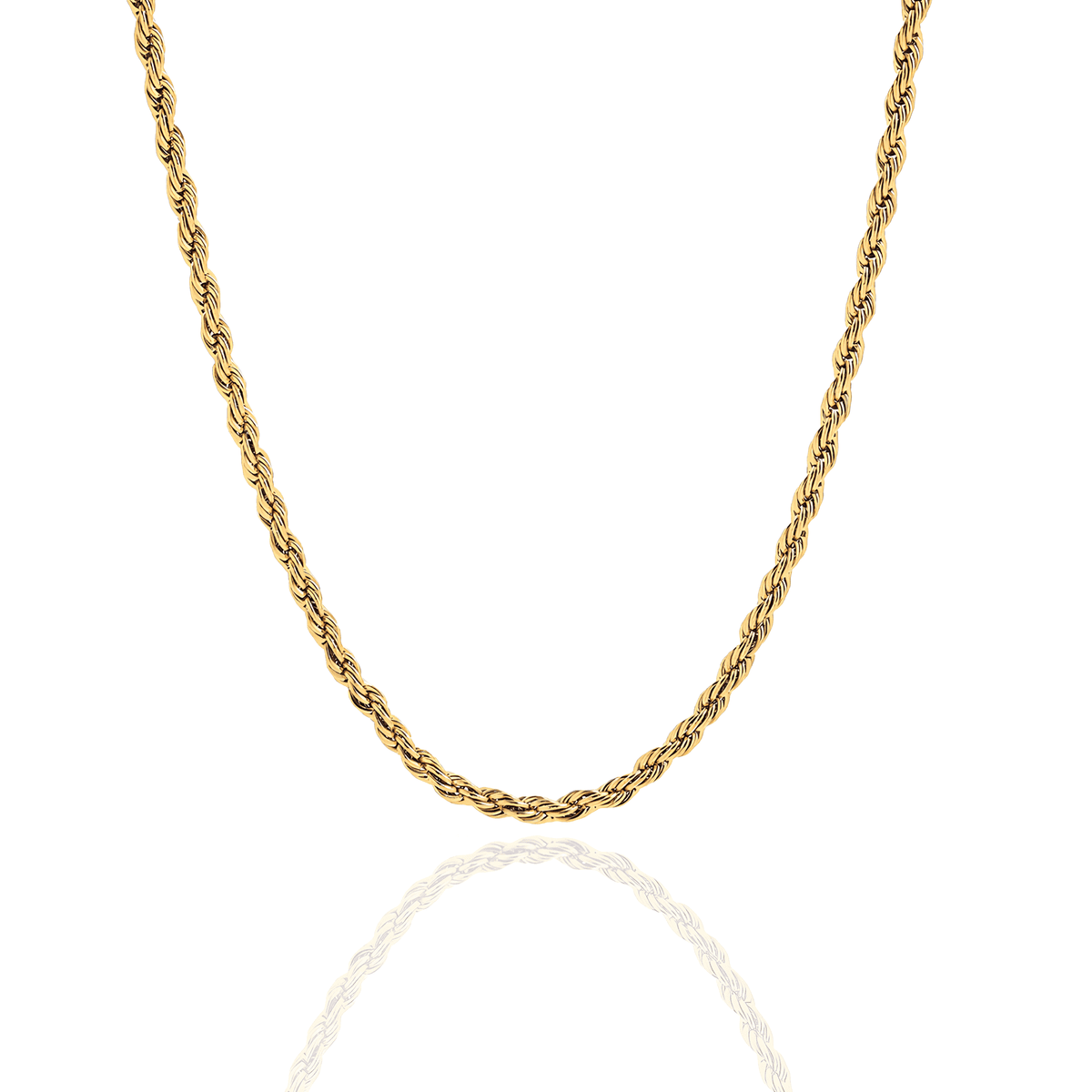 Colar Dourado de Elos Torcidos em Aço Inoxidável - Ravelle Luxe