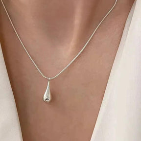 Colar Gota Longa Minimalista em Prata Esterlina 925 - Ravelle Luxe