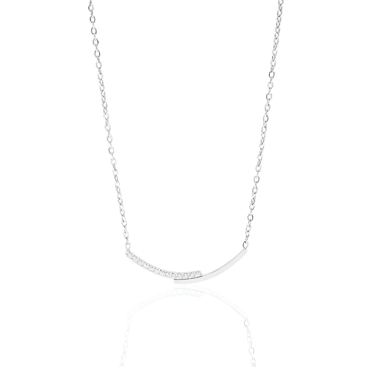 Colar Prata Elegante Smile Clavicular em Aço Inoxidável - Ravelle Luxe