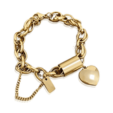 Pulseira Dourada Chunky com Pingente de Coração em Aço Inoxidável - Ravelle Luxe