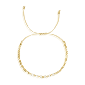 Pulseira Dourada Pequenas Esferas e Pérolas Redondas Banhada a Ouro - Ravelle Luxe