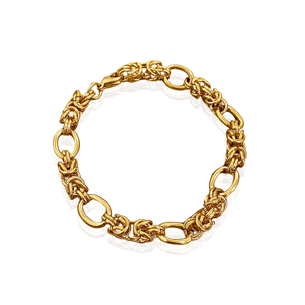 Pulseira Dourada de Elos Médios Banhado em Ouro - Ravelle Luxe