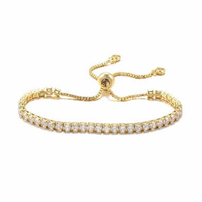Pulseira Dourada de Zircônia Brilhante Estilo Tenista Banhado em Ouro - Ravelle Luxe