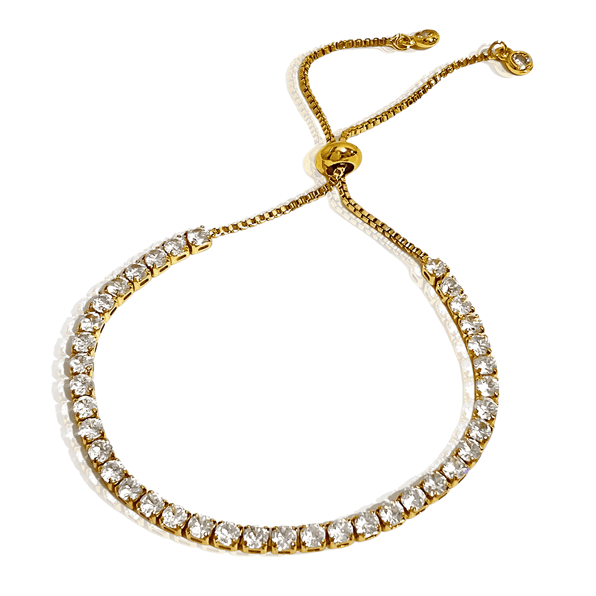 Pulseira Dourada de Zircônia Brilhante Estilo Tenista Banhado em Ouro - Ravelle Luxe